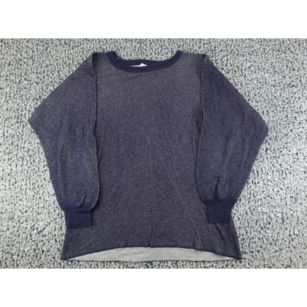 Morgan Mills Thermal Shirt Mens XL Navy Blue‎ Waffle Knit Performance Wear